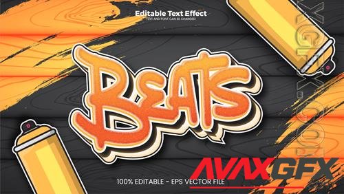 Vector beats editable text effect in modern trend style
