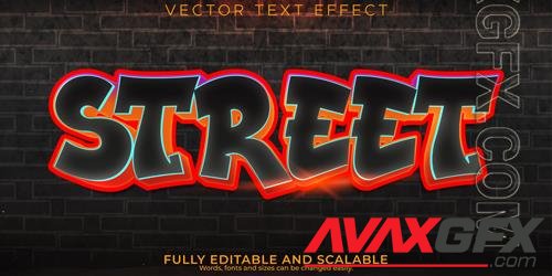 Graffiti vector text effect editable spray and street text style