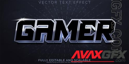 Vector gamer text effect editable esport and neon text style