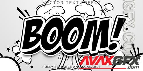 Vector boom text effect editable comic and comic book text style