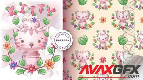 Vector adorabale cat famoly cartoon character