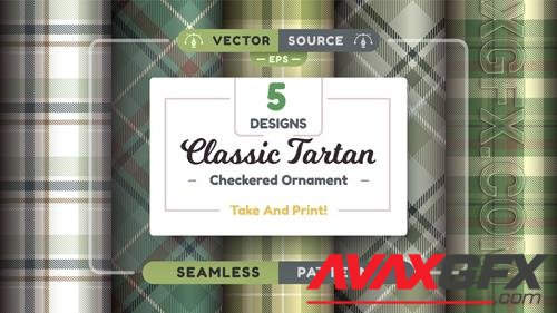 Vector military tartan seamless patterns texture checkered scottish fabric