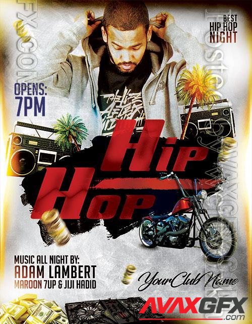 Psd Flyer Hip Hop Night design templates