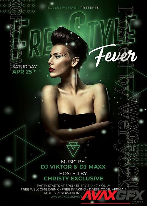 Psd Flyer freestyle fever design templates