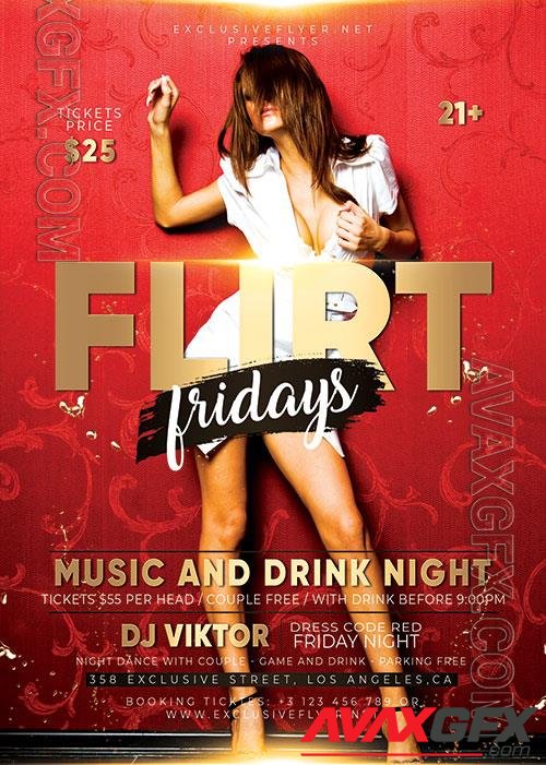 Psd Flyer flirt fridays design templates