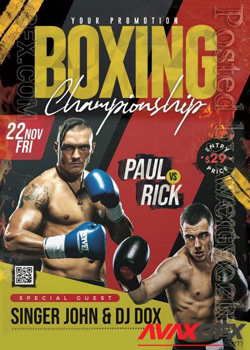 Psd Flyer Boxing Tournament design templates