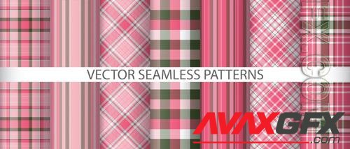 Vector set textile seamless pattern plaid texture tartan vector background check fabric