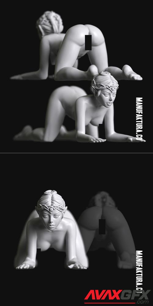 Sub Series 77 - Naked Female Highborn Elf Prisoner Slave – 3D Print