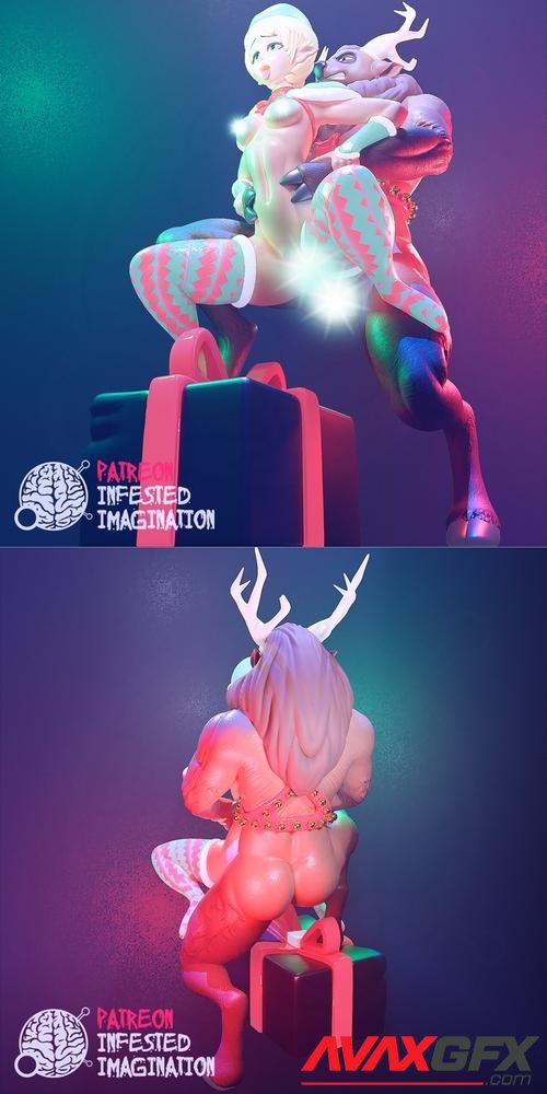 Christmas Girl and Reindeer – 3D Print