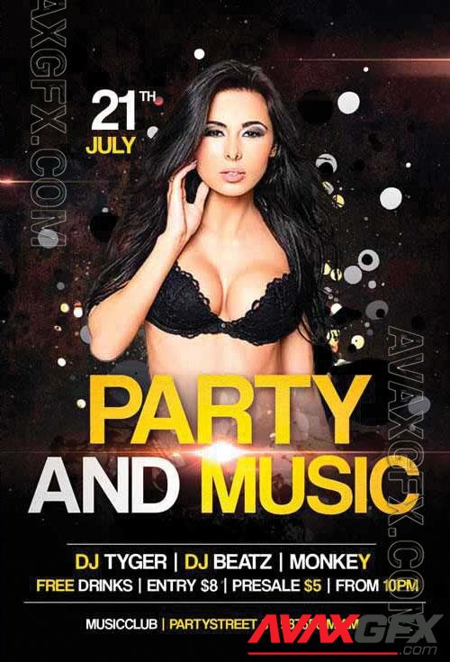 Psd flyer Party and Music design templates
