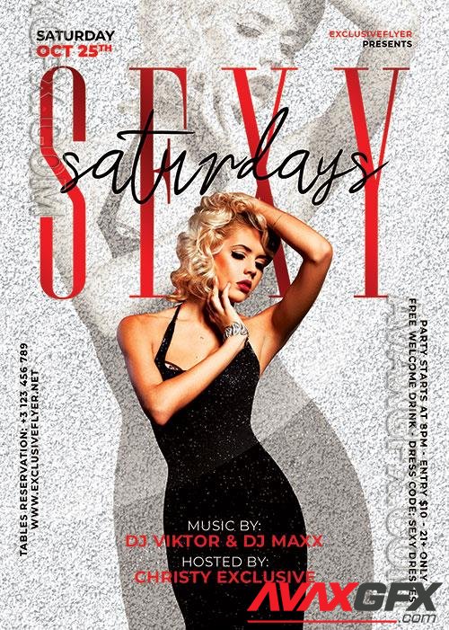 Psd flyer sexy saturdays design templates