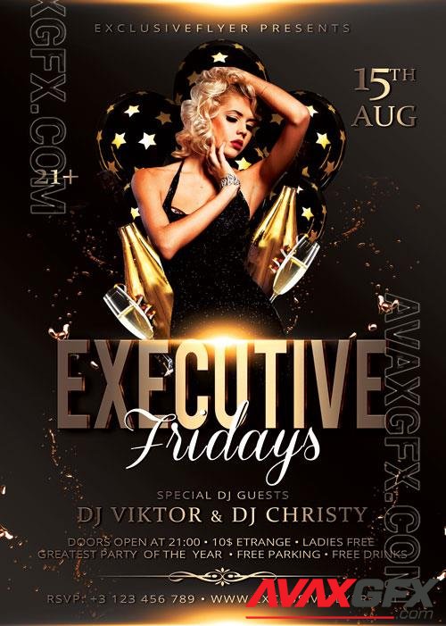 Psd flyer executive fridays design templates