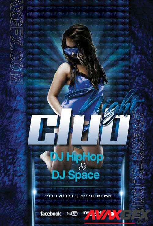 Psd flyer Future Night club design templates