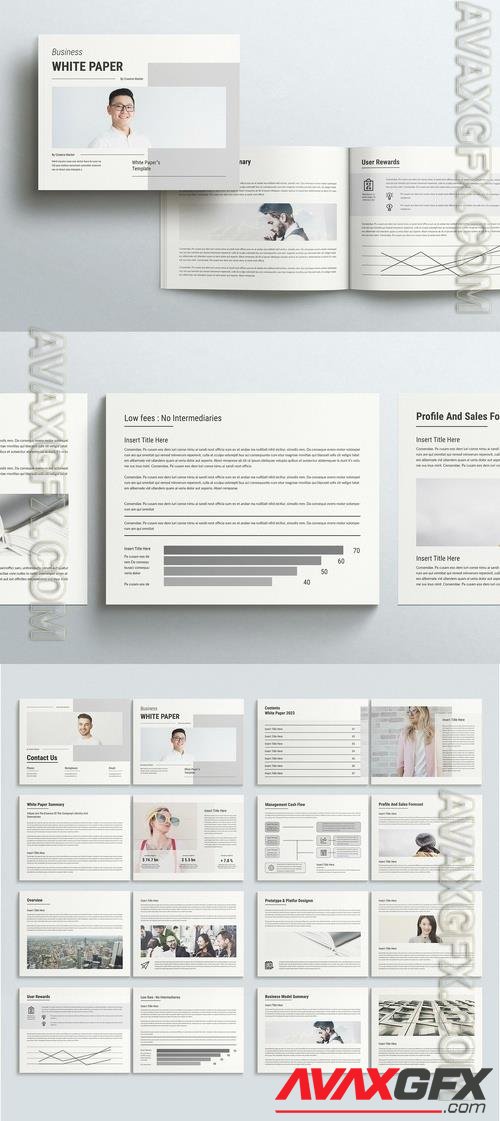 Adobestock - Minimal White Paper Layout Landscape 522113496