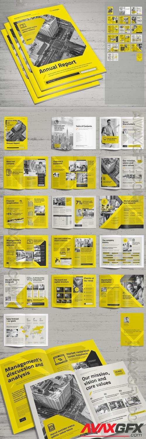 Adobestock - Annual Report Layout in Black White and Yellow Colors 521067360