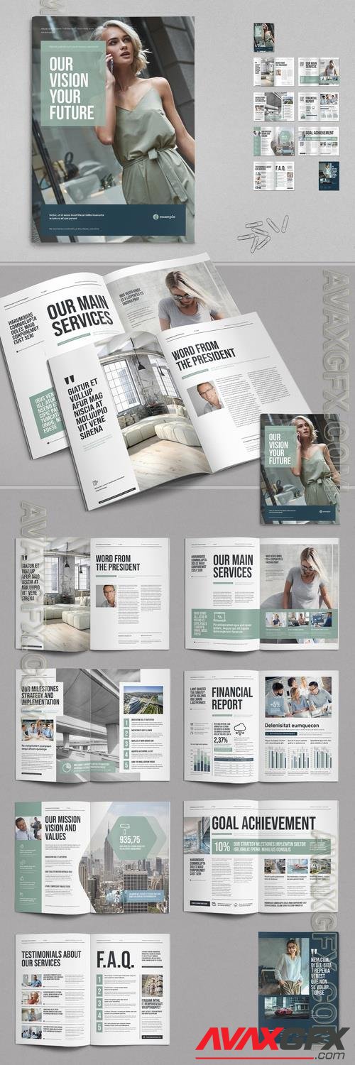 Adobestock - Modern Business Brochure with Pale Mint Elements 521067355