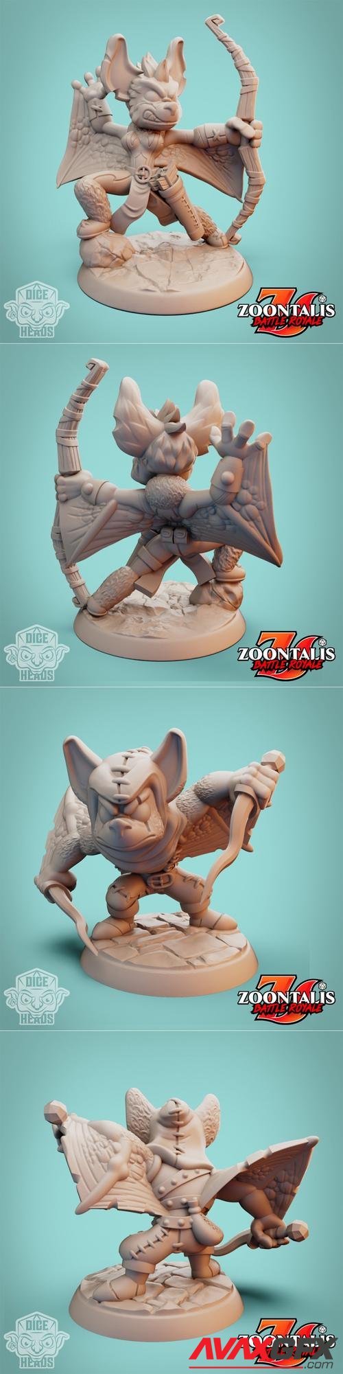 Dice Heads - Bat Archer and Bat Rogue – 3D Print