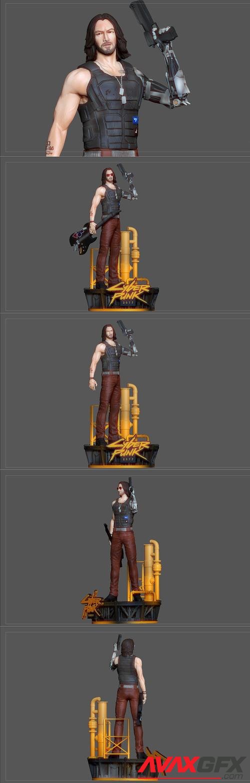 Johnny Silverhand Statue Cyberpunk 2077 Game Character Keanu – 3D Print