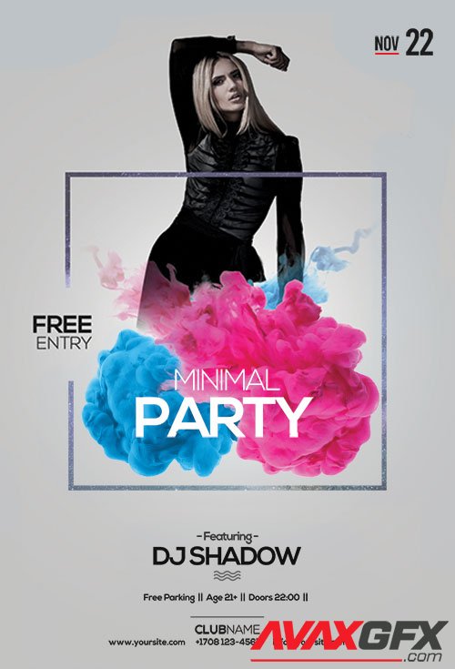 Psd flyer Minimal Party design templates