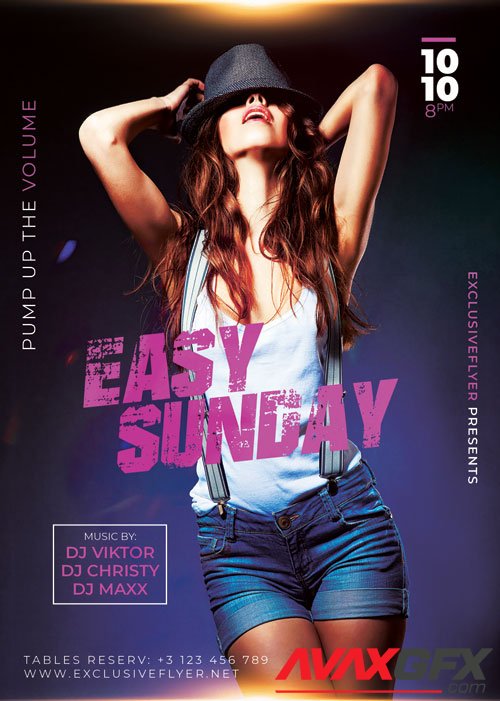 Psd flyer easy sunday night design templates