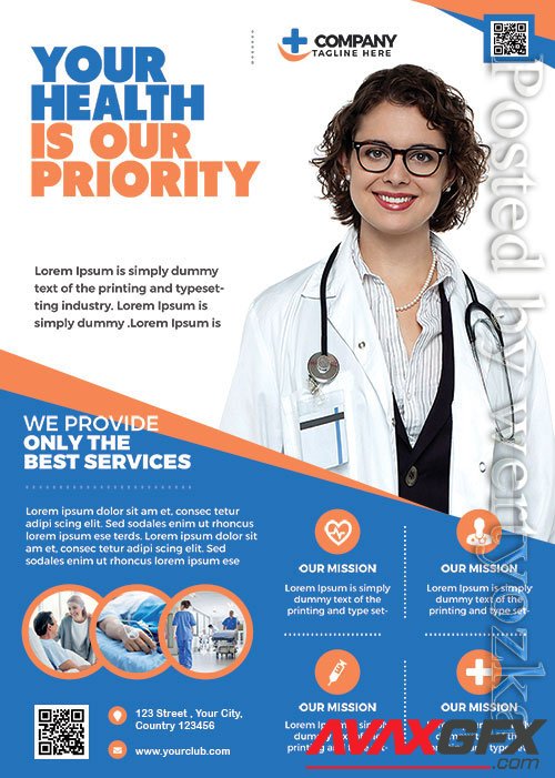 Psd flyer Health Care design templates