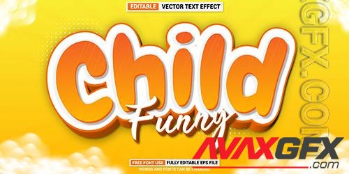 Vector yellow child text effect