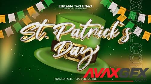 Vector st patricks day editable text effect in modern trend