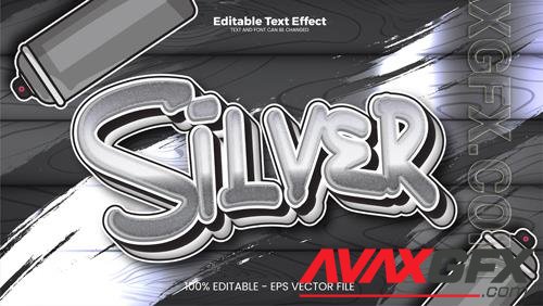 Vector silver editable text effect in modern trend style