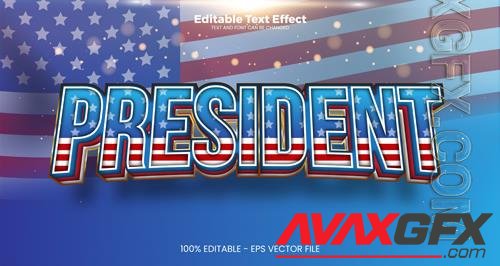 Vector president day editable text effect in modern trend style vol 2