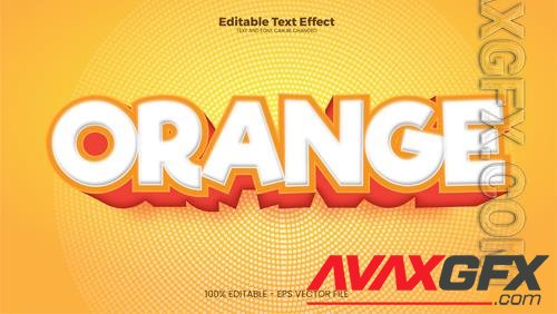 Vector orange editable text effect in modern trend style