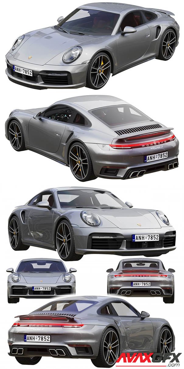 Porsche 911 Turbo S 2021 3D Model