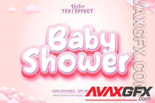 Baby shower - editable text effect, font