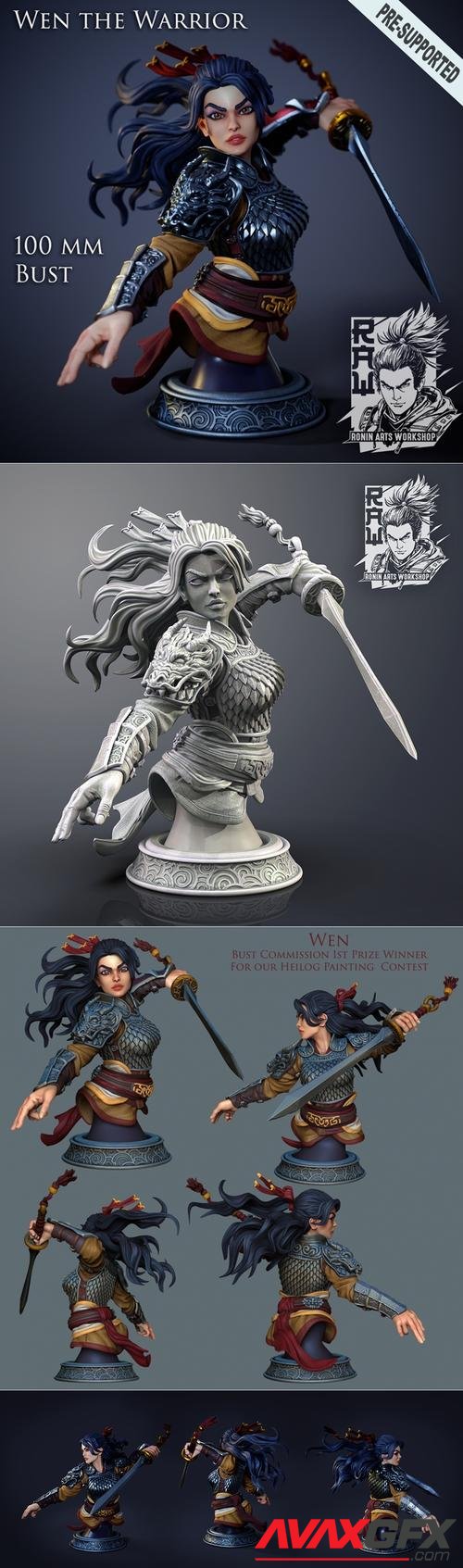 Wen - Warrior Bust – 3D Print