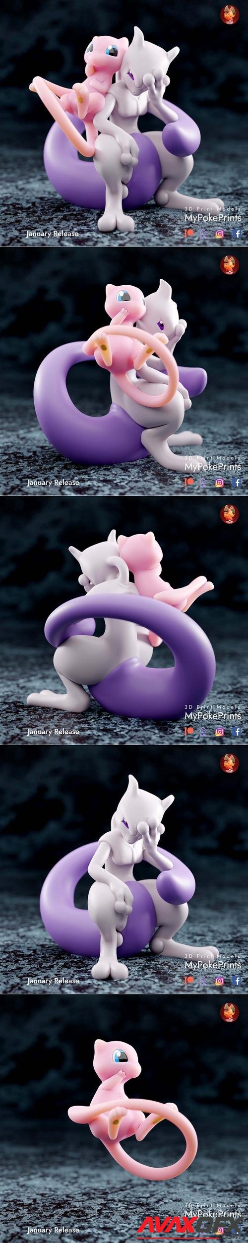 Mew and Mewtwo – 3D Print