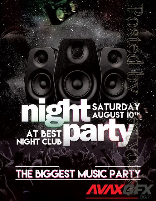 Psd Flyer Night Party design templates