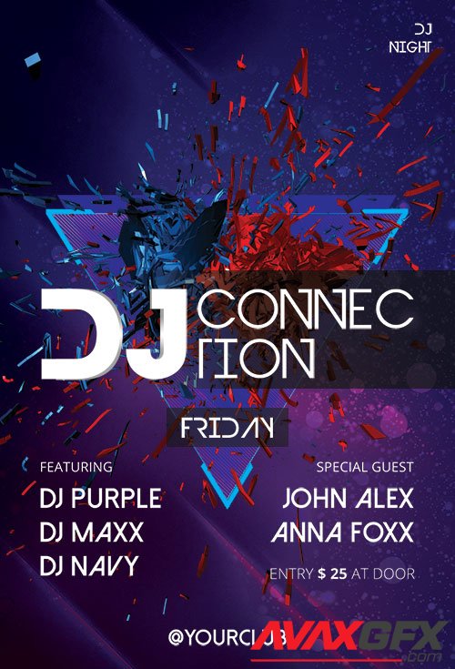 Psd Flyer DJ Connection design templates