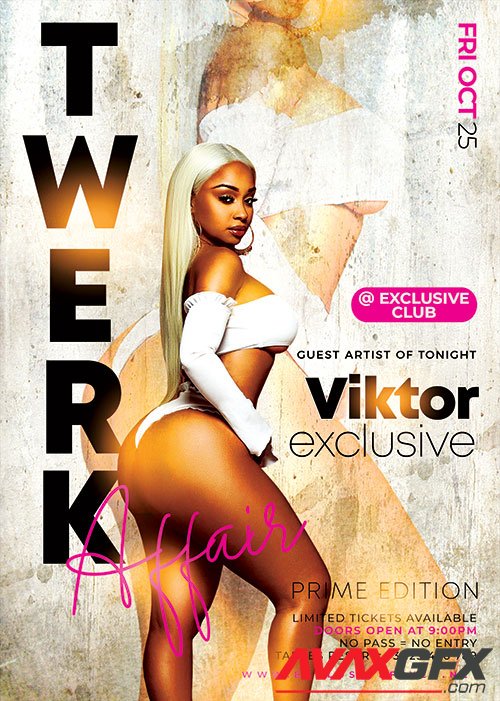 Psd Flyer Twerk affair design templates