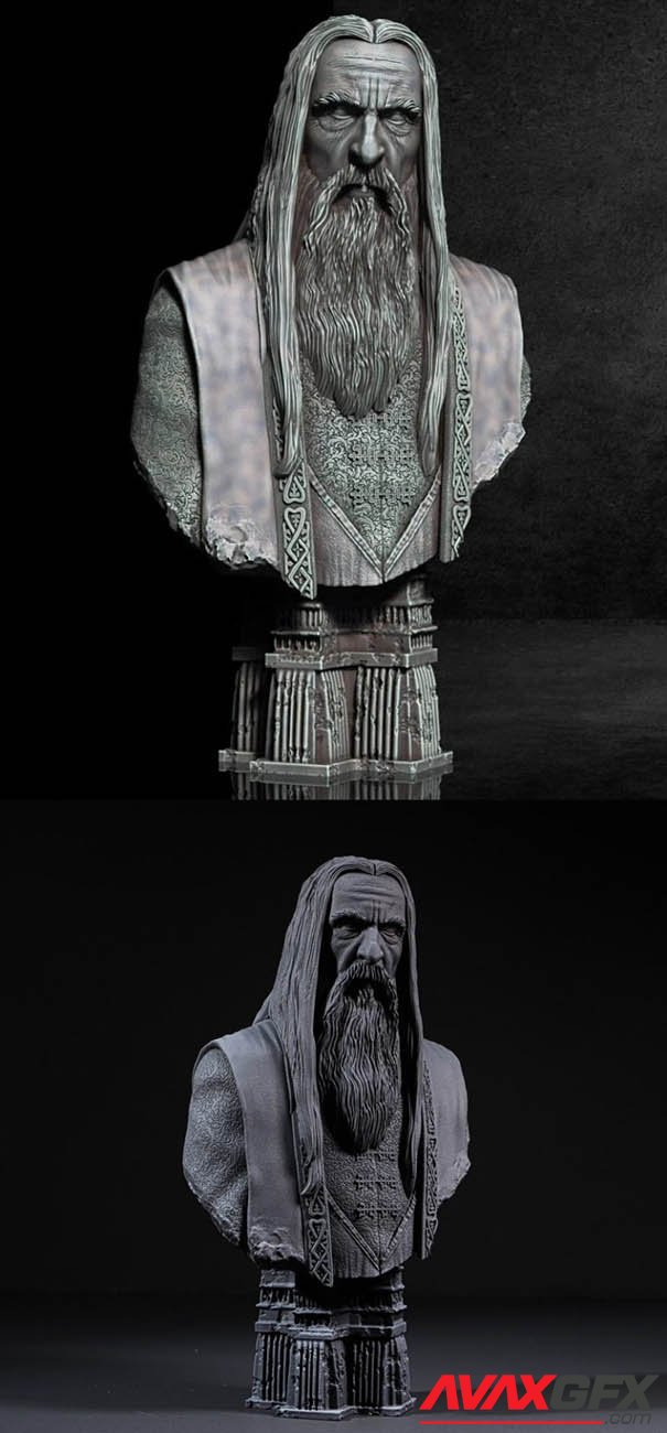 The Lord Of Rings – Saruman Bust – 3D Print