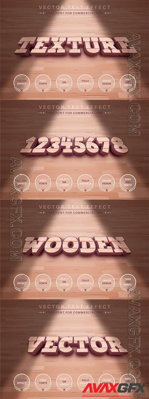 Wood texture - editable text effect, font style
