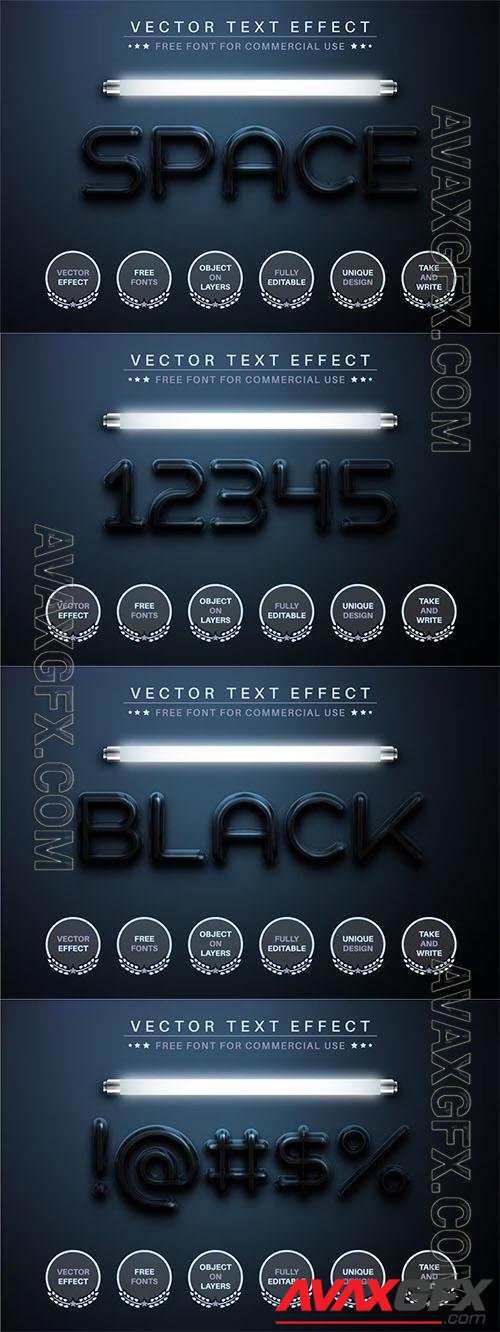 Space - editable text effect, font style