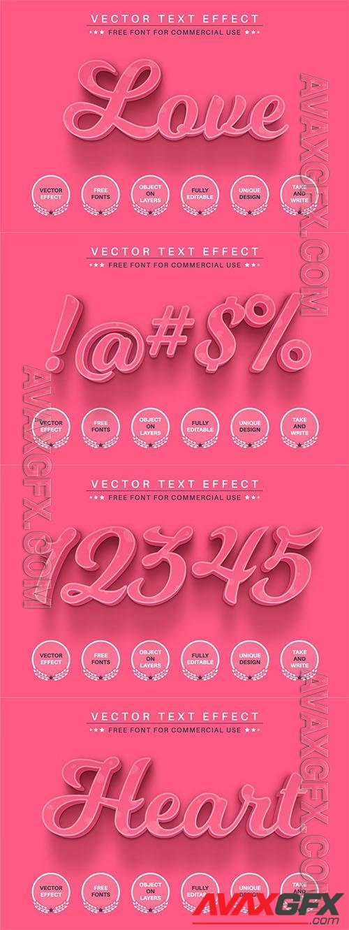 Love - editable text effect, font style