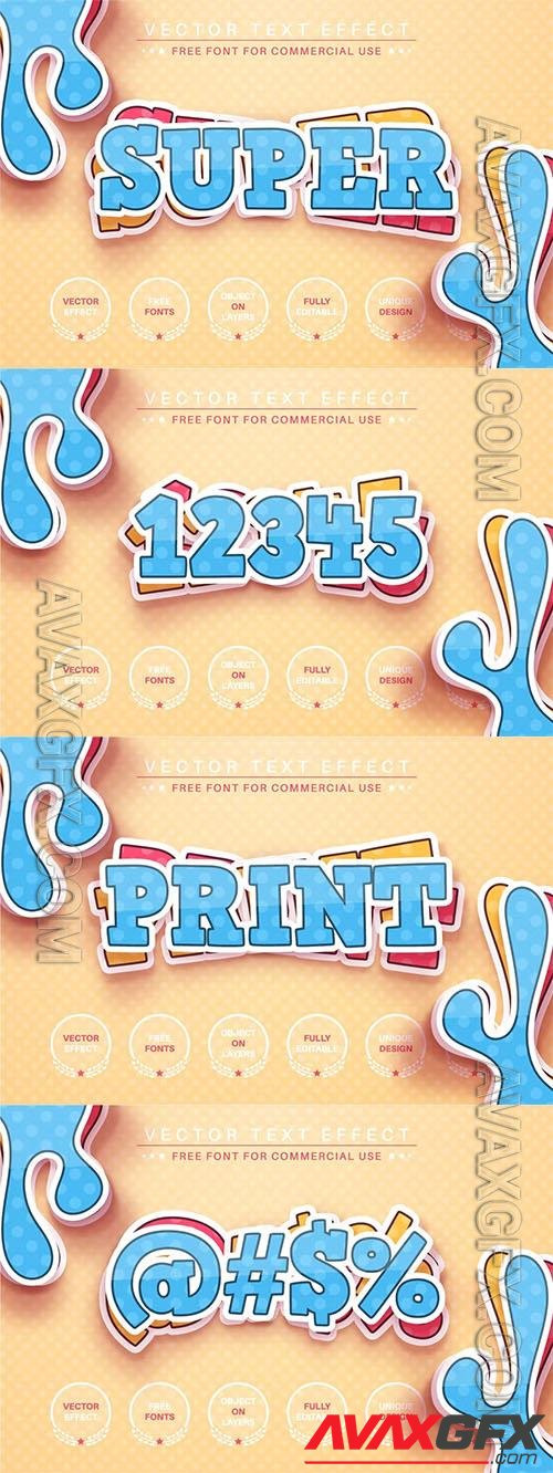 Super Sticker - editable text effect, font style