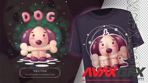 Vector cartoon character adorable dog