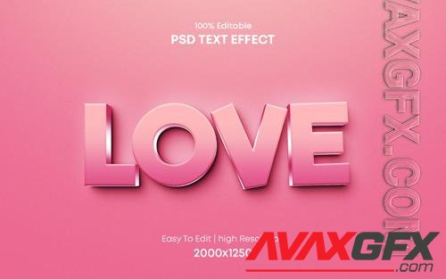 PSD love 3d text effect