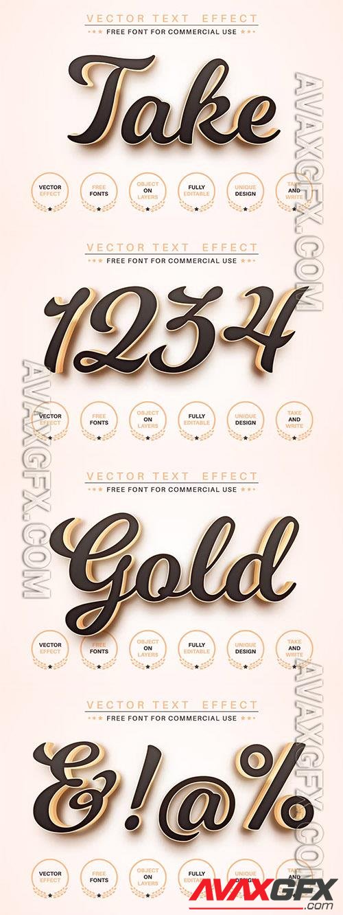 Dark Gold - Editable Text Effect, Font Style