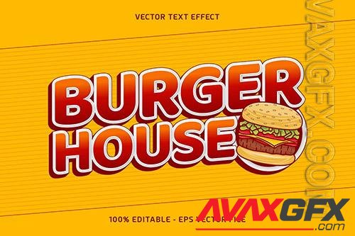 Burger House text effect vector