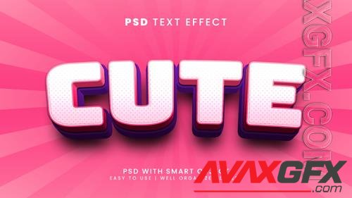 PSD cute 3d editable text effect with sweet and girl text style