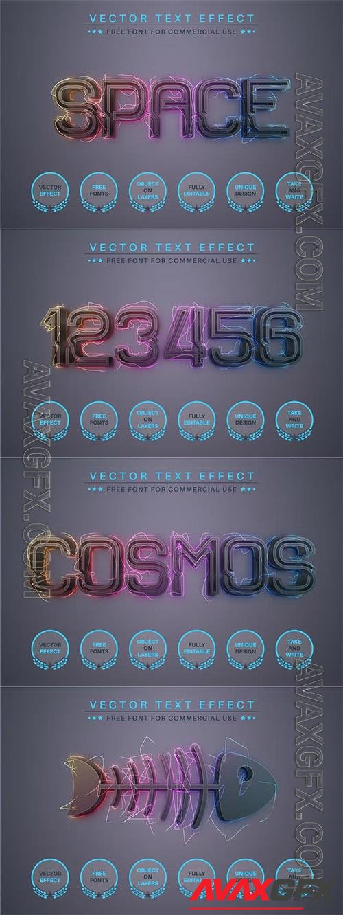 Cosmos - Editable Text Effect, Font Style