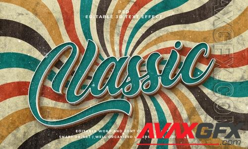 PSD classic vintage psd 3d editable text effect with background