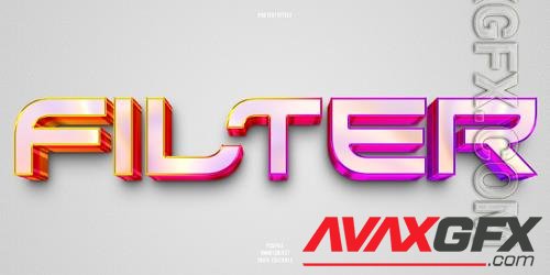 Filter 3d editable text effect